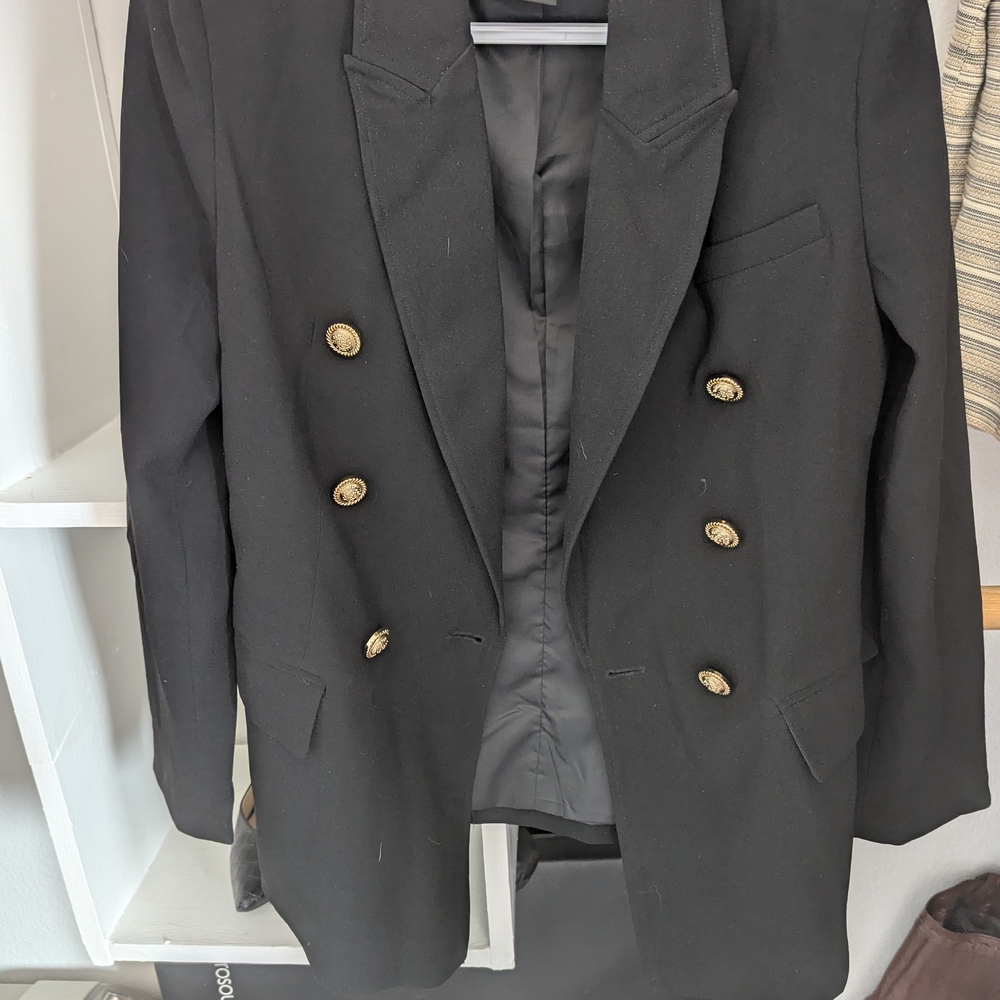 Tahari Black Blazer with Gold Accents
